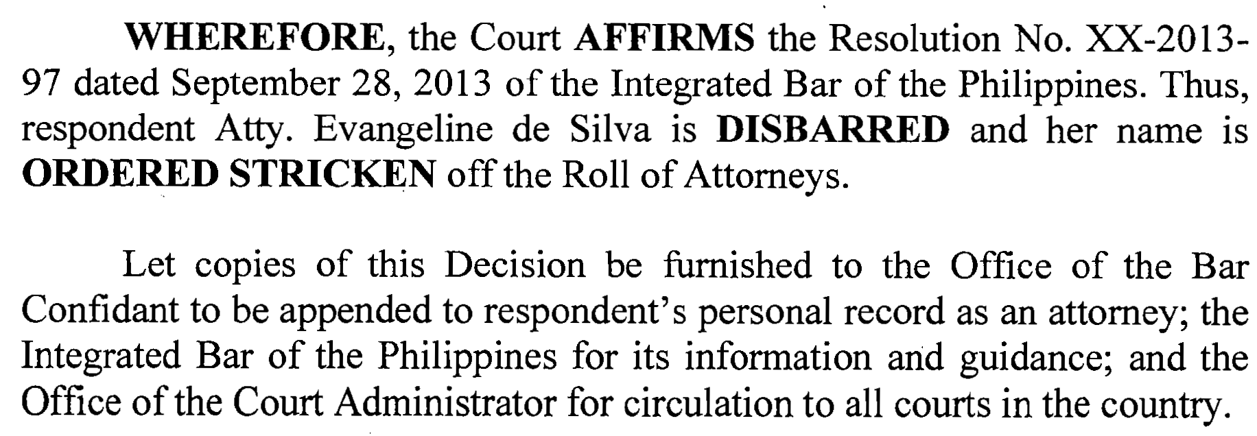 CASE 20190000 ANGEL A. ARDE VS. ATTY. EVANGELINE DE SILVA (A.C. NO